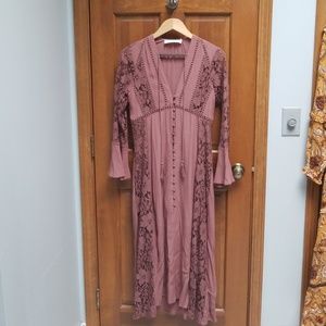ASTR Nordstrom boho mauve midi dress size Small